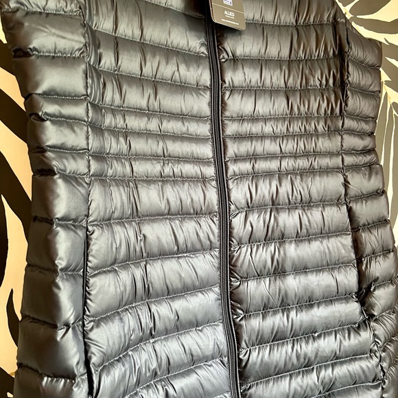 Women’s Lands End Long Tunic Vest Slate Blue Gray Titanium Down - Picture 2 of 7